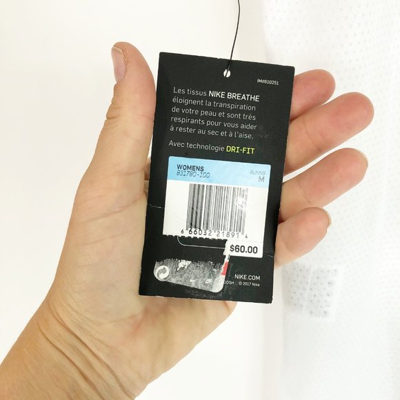 Nike White Running Open Racerback Breathe Top M - Picture 5 of 13